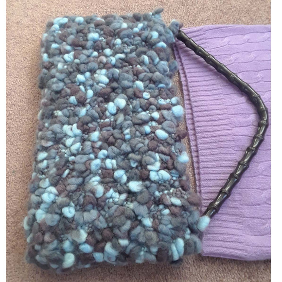 One of a kind NEW knit envelope bag/clutch blue - Picture 4 of 8
